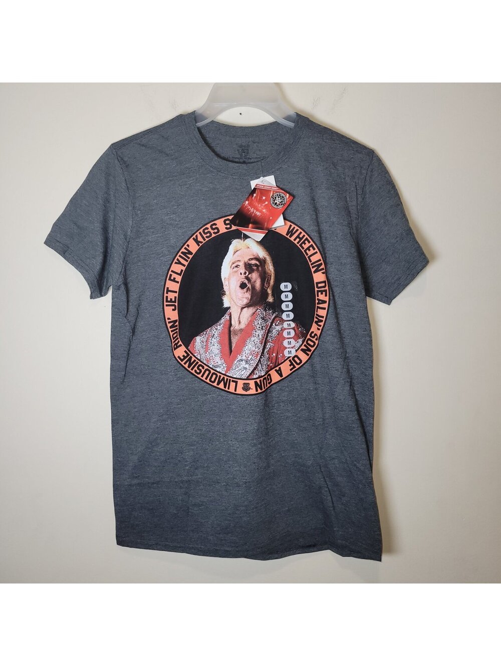 NWT WWE Ric Flair 'Nature Boy' Woooo! Graphic T-Shirt Men's M CharcoalT